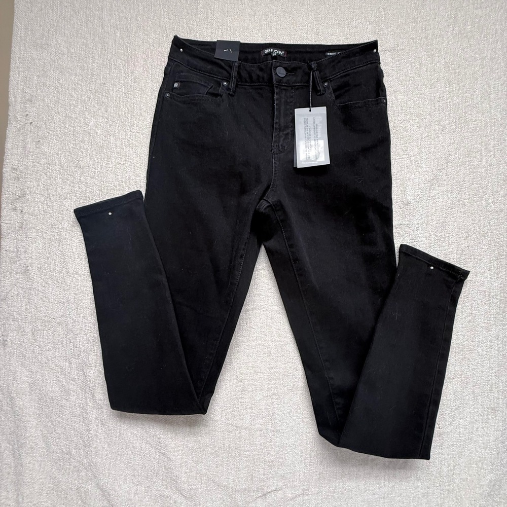 Dear John Gisele High Waisted Skinny Jeans Black Denim Size 27 NWT